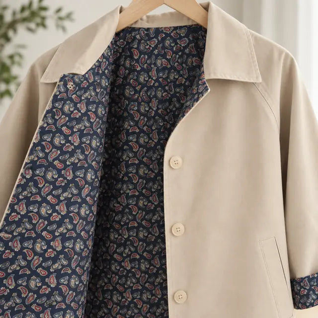 Trench Beige Doublée 100% Coton Détail- MA Company
