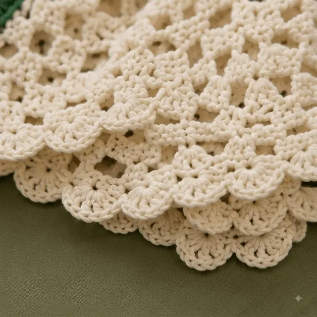 Crochet Doublé "Pastèque" Ecru Détail 3 - MA Company