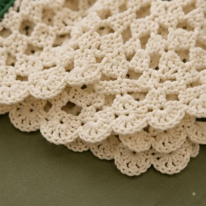 Crochet Doublé "Pastèque" Ecru Détail 3 - MA Company