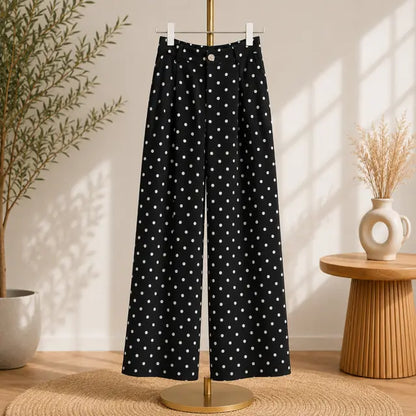 Pantalon Pois Noir Coupe Large Principale- MA Company
