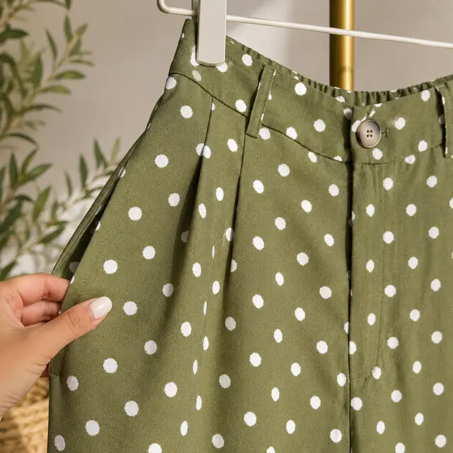 Pantalon Vert Pois Détail- MA Company