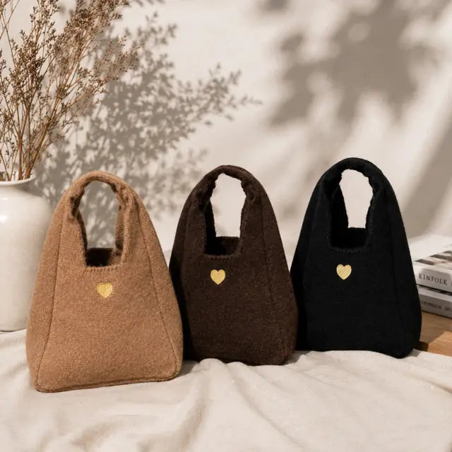 Petits Sac 3 Couleurs Cœur Doré Brodé Principal- MA Company