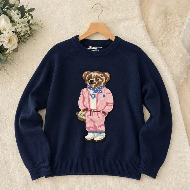 Pull Bleu Marine Ourson Chic Principal- MA Company