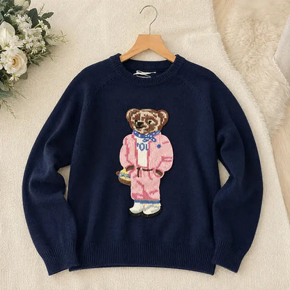 Pull Bleu Marine Ourson Chic Principal- MA Company