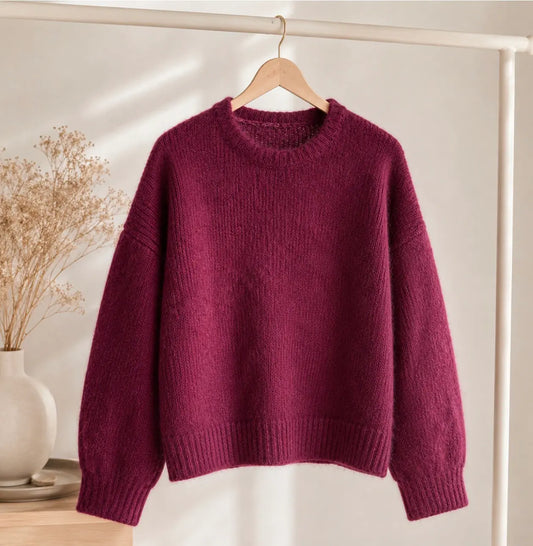 Pull Bordeaux Ultra Doux Coupe Légèrement Oversize- MA Company