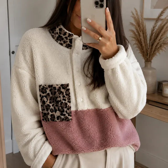 Pull Moumoute Motifs Léopard Porté- MA Company