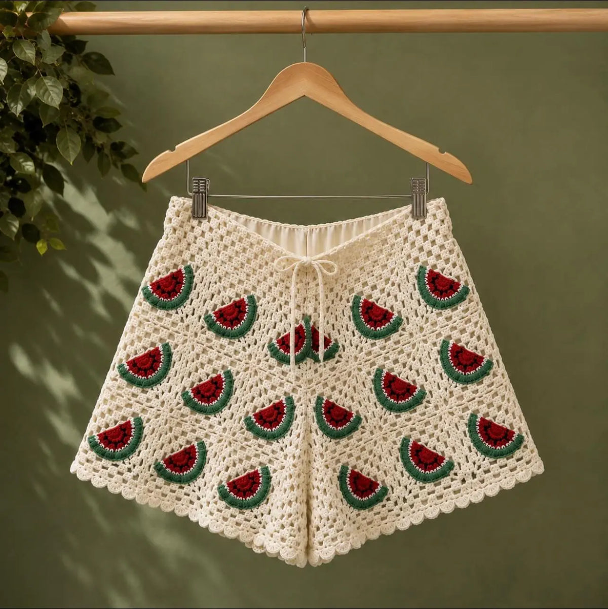 Short Crochet Doublé "Pastèque" Ecru Principale - MA Company