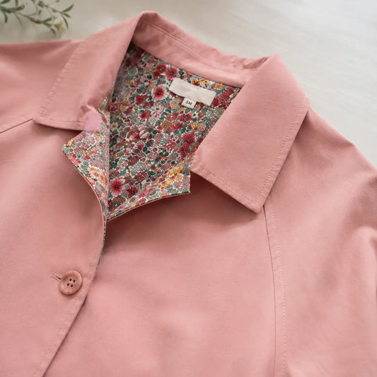 Veste Trench Rose Fleuri 100% Coton Détail - MA Company